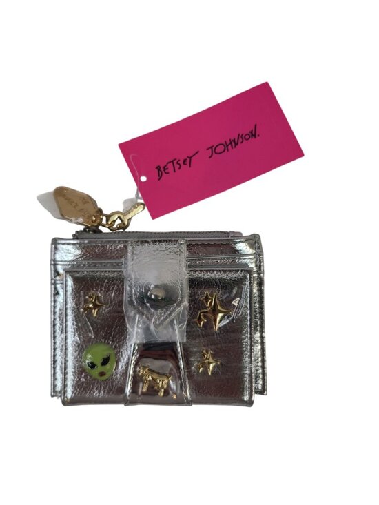 Betsey Johnson Handbags - Betsey Johnson Silver Space Out Wallet Alien & Star Charms Keychain ID Holder